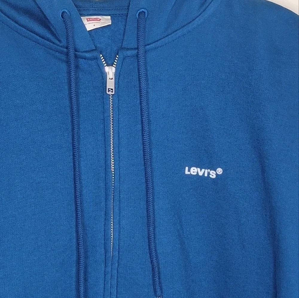 Levi's | Blue Zip Front Hoodie Sweatshirt Jacket Small Logo Size Small